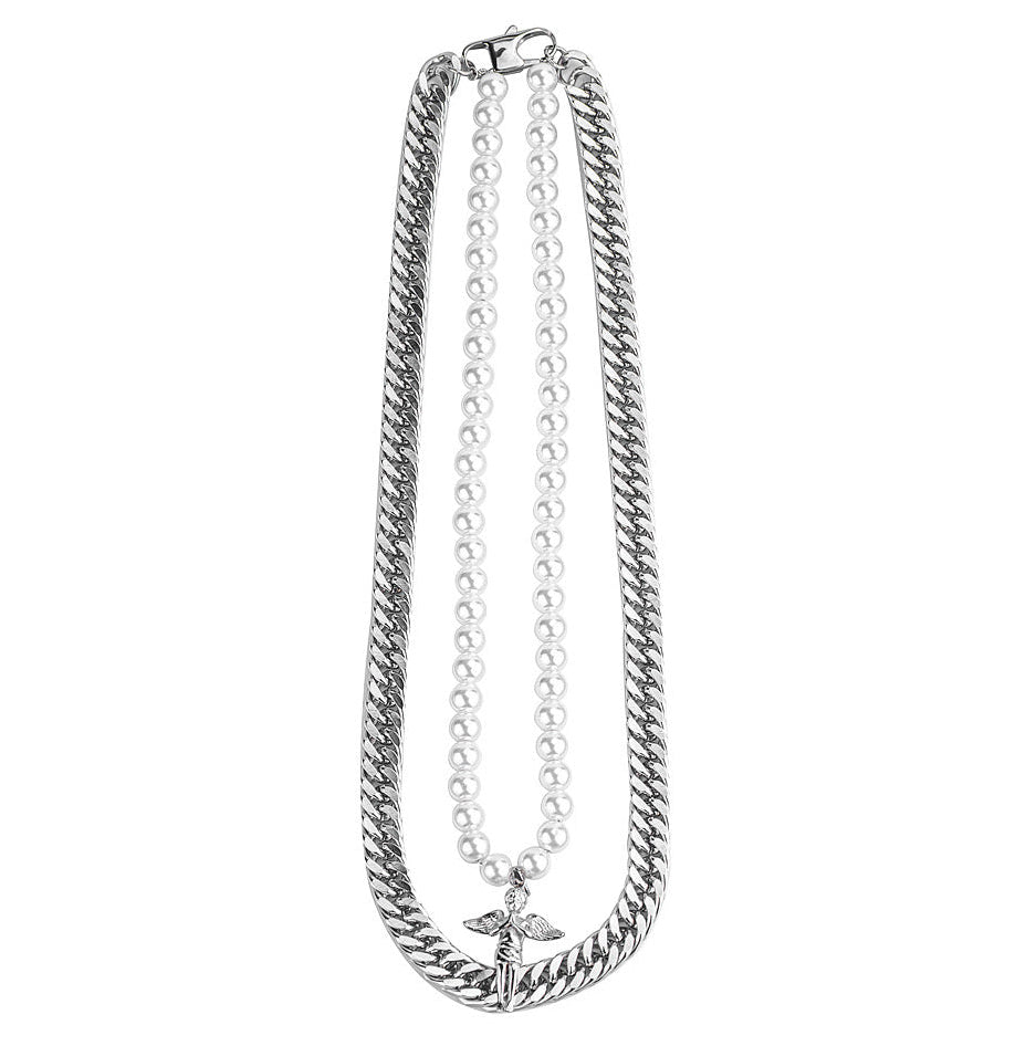 Angel Chain and Pearls Necklace