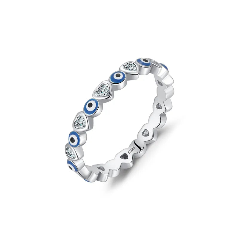 Evil Eye Sparkle Love Ring