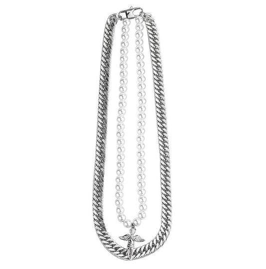 Angel Chain and Pearls Necklace